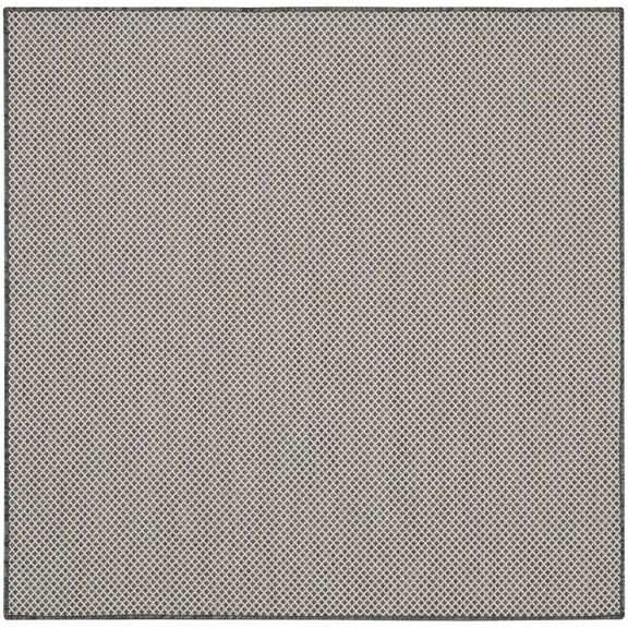 Nourison Courtyard Indoor/Outdoor Ivory/Charcoal 5' x Square Area Rug (5 Square)