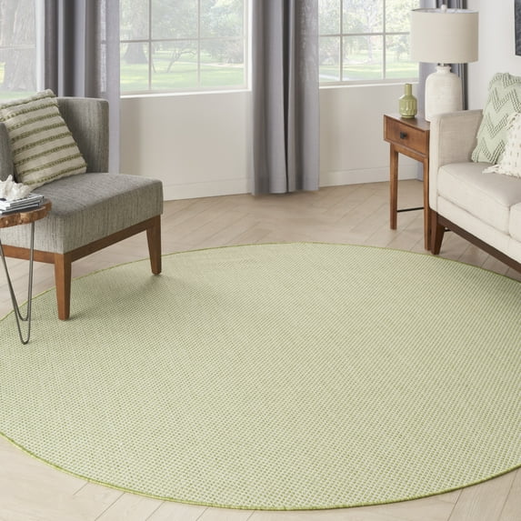 Nourison Courtyard Indoor/Outdoor Ivory Green 6' x Round Area Rug (6 Round)