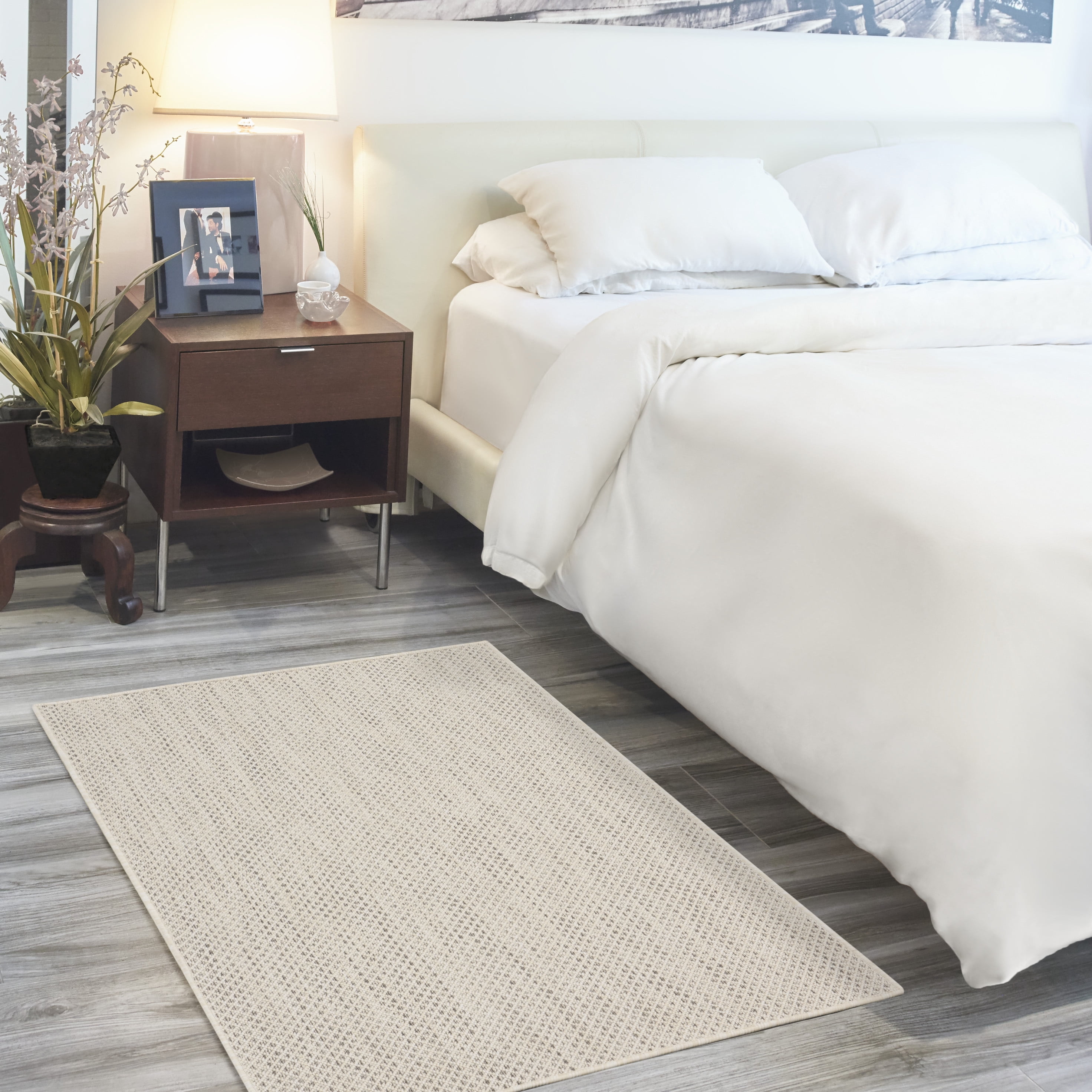 Ivory Silver Geometric Flat Woven Indoor/Outdoor Rug 3' x 5'