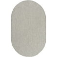 thumbnail image 1 of Nourison Courtyard Indoor/Outdoor Ivory Silver 3' x 5' Oval Area Rug (3x5), 1 of 8