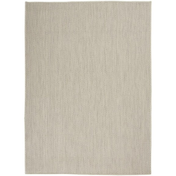 Nourison Courtyard Indoor/Outdoor Ivory Silver 5' x 7' Area Rug, (5x7)