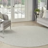 Size: 8' x Round, Actual Color: Ivory/Silver