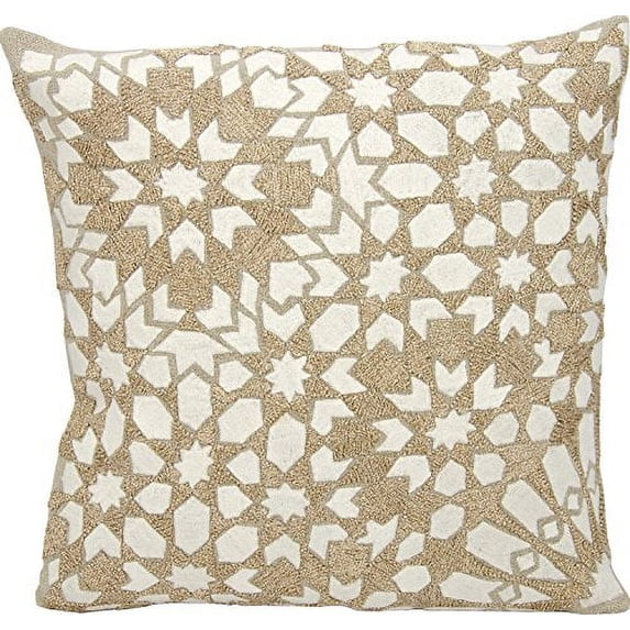 Nourison Couture Luster Gleaming Stars Ivory Throw Pillow