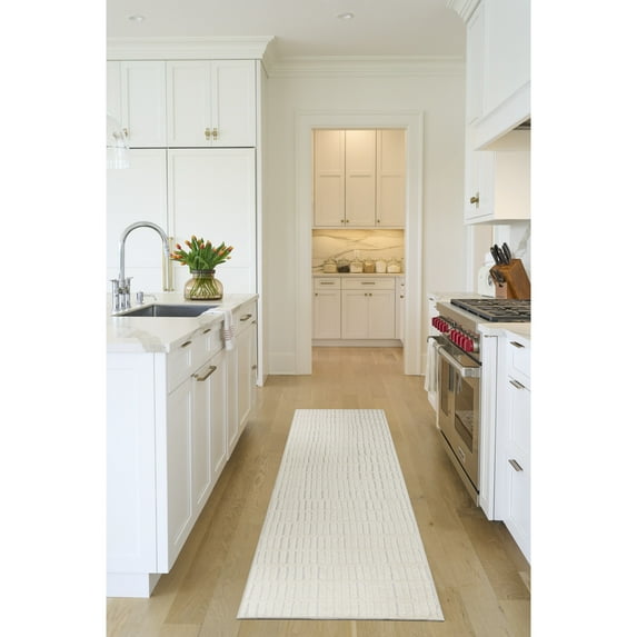 Nourison Cozy Modern 2'2" x 10' Ivory Grey Scandinavian Indoor Rug