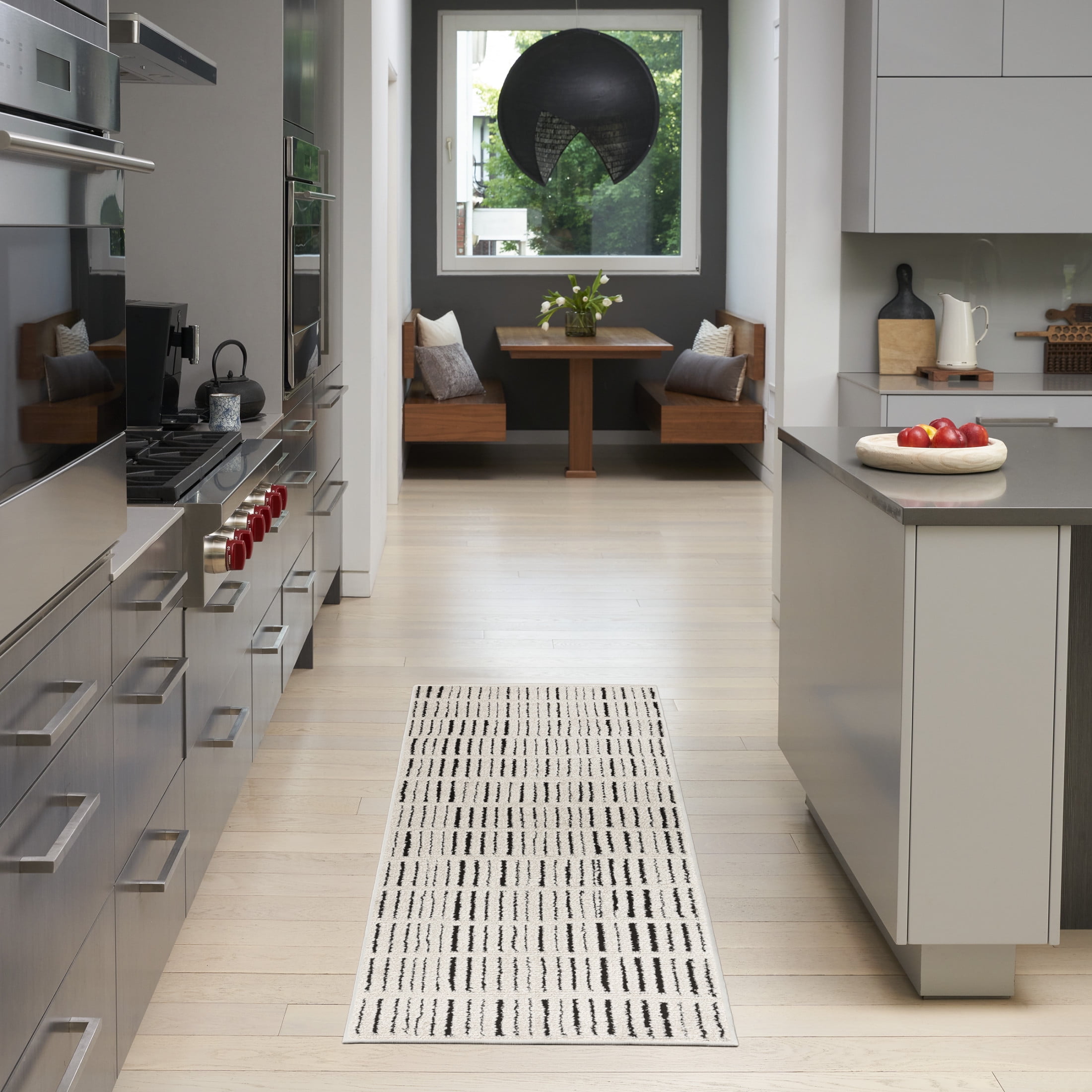 Nourison Cozy Modern 2'2" x 6' Ivory Black Scandinavian Indoor Rug