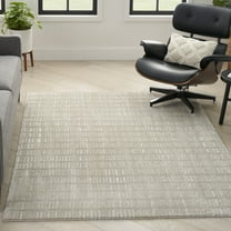 Nourison Cozy Modern 6'7" x 9' Grey Ivory Scandinavian Indoor Rug