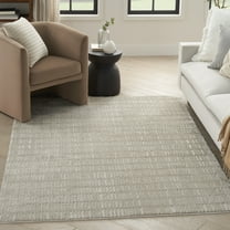 Nourison Cozy Modern Scandinavian Grey Ivory 5'3" x 7' Area Rug (5x7)