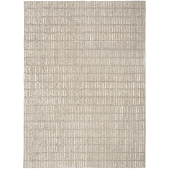 Nourison Cozy Modern Scandinavian Grey Ivory 7'10" x 9'10" Area Rug (8x10)