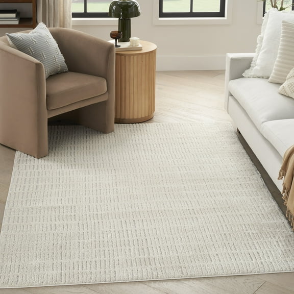Nourison Cozy Modern Scandinavian Ivory Grey 7'10" x 9'10" Area Rug (8x10)