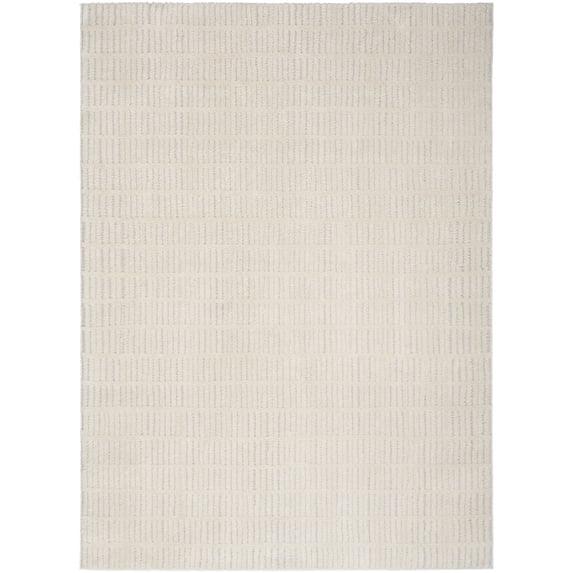 Nourison Cozy Modern 7'10" x 9'10" Ivory Grey Scandinavian Indoor Rug