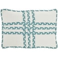 thumbnail image 1 of Nourison Crossed Braids Turquoise 14" x 20" Indoor/Outdoor Throw Pillow, 1 of 6