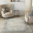 thumbnail image 1 of Nourison Cyrus Abstract Bordered Ivory/Grey 5'3" x 7'3" Area Rug, (5' x 7'), 1 of 9