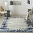 thumbnail image 1 of Nourison Cyrus Abstract Bordered Ivory/Navy 5'3" x 7'3" Area Rug, (5' x 7'), 1 of 9