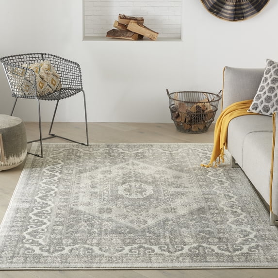 Nourison Cyrus Vintage Bohemian Ivory 5'3" x 7'3" Area Rug, (5' x 7')