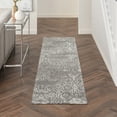 thumbnail image 1 of Nourison Damask Distressed Modern Dark Grey 2'3" x 7'6" Area Rug, (8' Runner), 1 of 8