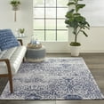 thumbnail image 1 of Nourison Damask Distressed Modern Ivory/Navy 5' x 7' Area Rug, (5' x 7'), 1 of 10