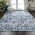 thumbnail image 1 of Nourison Damask Distressed Modern Ivory/Navy 9' x 12' Area Rug, (9' x 12'), 1 of 9