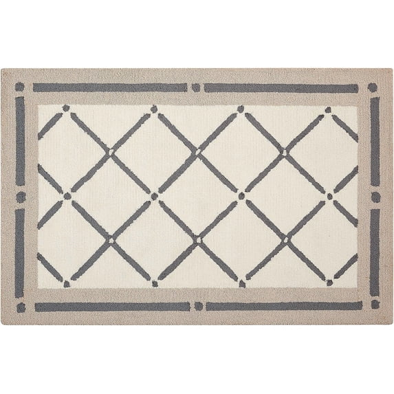 Nourison Decor Ivory Beige Area Rug DER11 1'9" x 2'10"