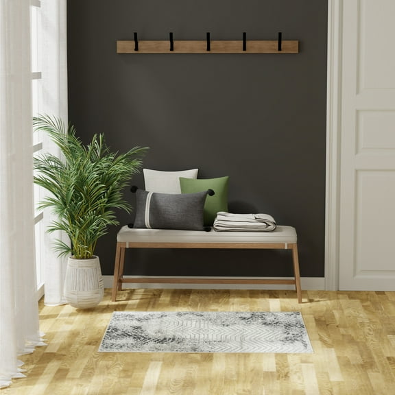 Nourison Dekor 2' x 4' Grey Charcoal Modern Indoor Rug