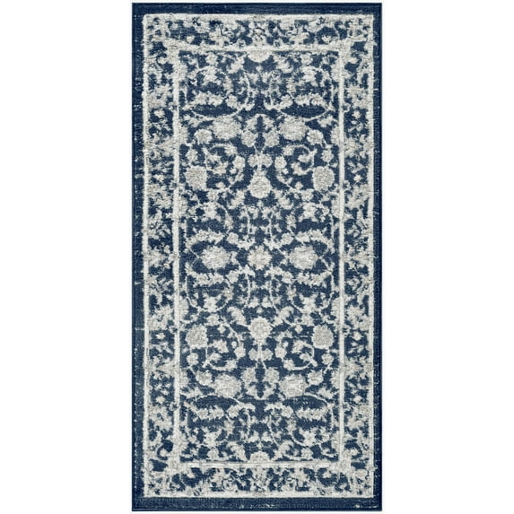 Nourison Dekor 2' x 4' Slate/Ivory Vintage Indoor Area Rug