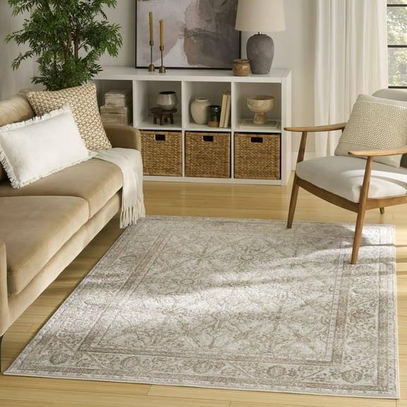 Nourison Dekor 4' x 6' Ivory Taupe Vintage Indoor Rug