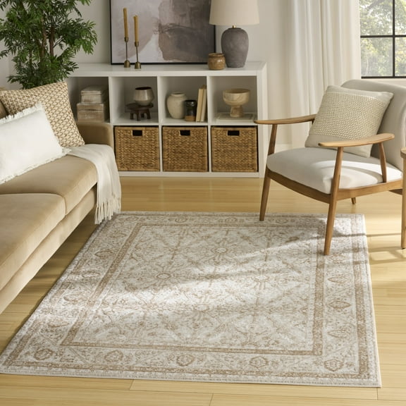 Nourison Dekor 5'3" x 7' Cream Beige Vintage Indoor Rug