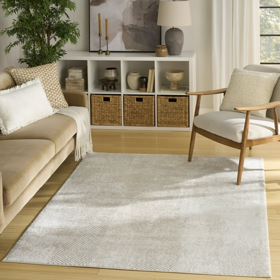 Nourison Dekor 5'3" x 7' Ivory Beige Modern Indoor Rug