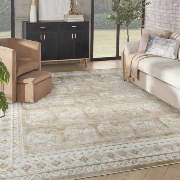 Nourison Dekor 7'10" x 9'10" Cream Beige Vintage Indoor Rug