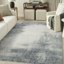 Nourison Dekor 7'10" x 9'10" Grey Navy Modern Indoor Rug