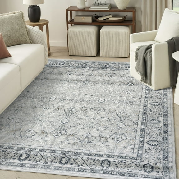 Nourison Dekor 7'10" x 9'10" Grey Navy Vintage Indoor Rug