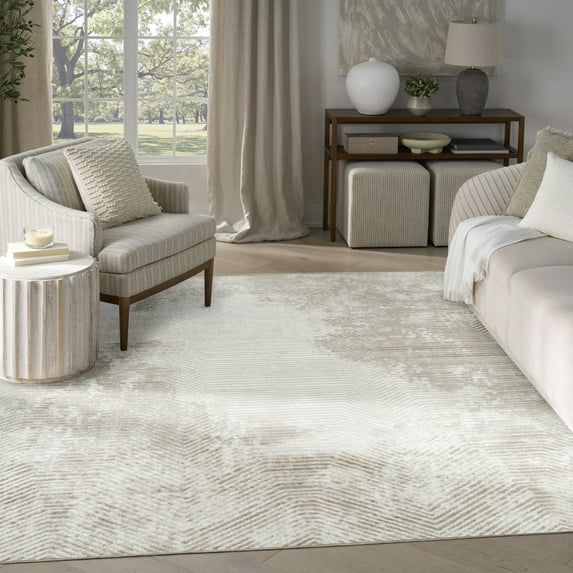 Nourison Dekor 7'10" x 9'10" Ivory Taupe Modern Indoor Rug