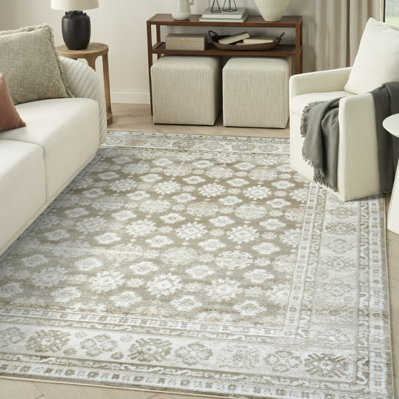 Nourison Dekor 7'10" x 9'10" Ivory Taupe Vintage Indoor Rug