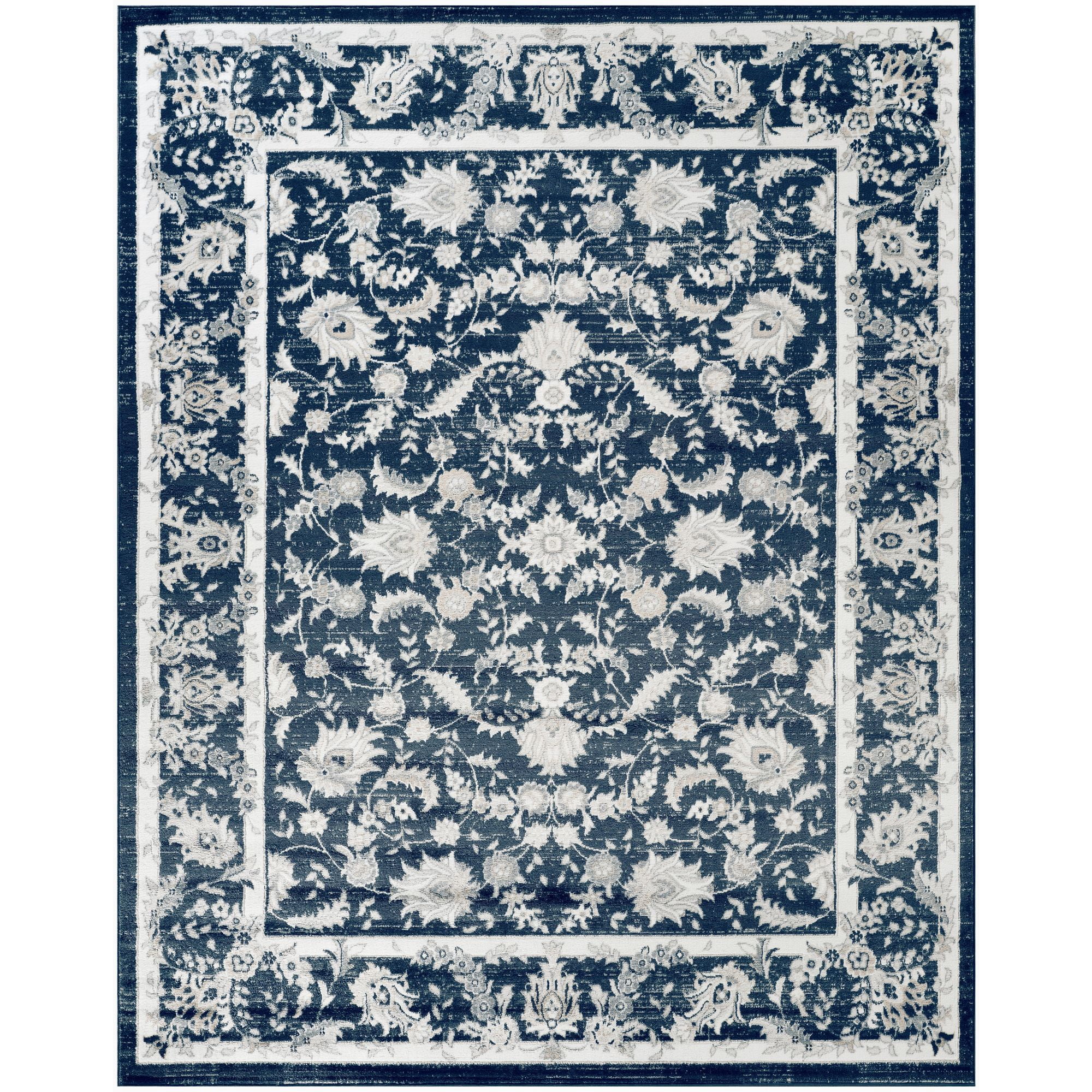 Nourison Dekor 7'10" x 9'10" Slate/Ivory Vintage Indoor Area Rug