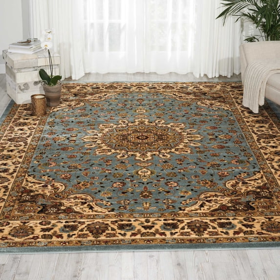 Nourison Delano Persian Blue 6'7" x 9'6" Area Rug, (7x10)