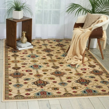 Nourison Delano Traditional Ivory 5'3" x 7'3" Area Rug, (5x7)