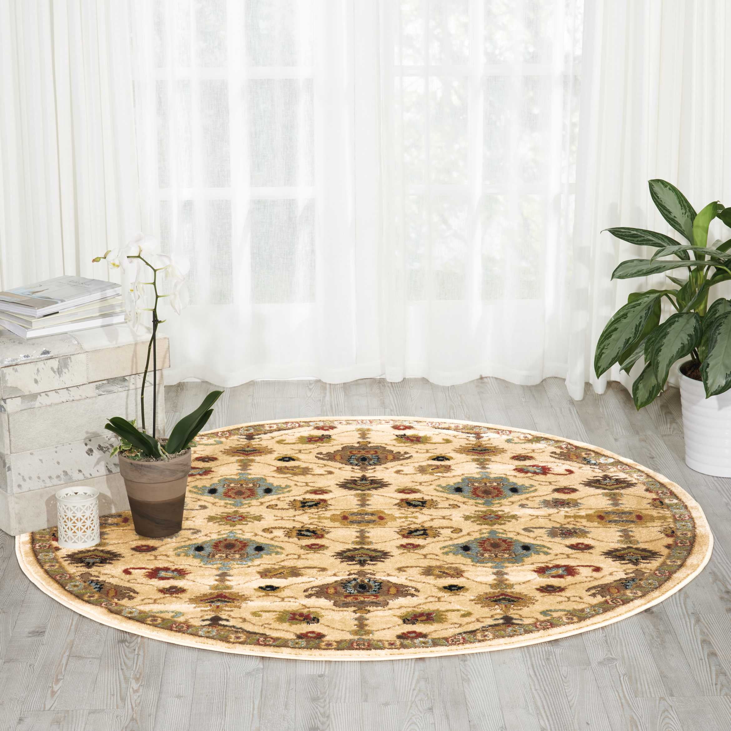 Nourison Delano Traditional Ivory 5'3