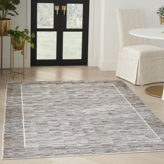 Nourison Desire Abstract Charcoal Grey 3'11" x 5'11" Area Rug, (4x6)