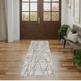 thumbnail image 1 of Nourison Desire Abstract Grey Silver 2'3" x 7'6" Area Rug (2x8), 1 of 8