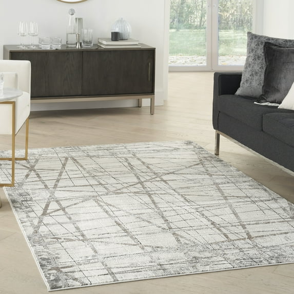 Nourison Desire Abstract Grey Silver 3'11" x 5'11" Area Rug, (4x6)