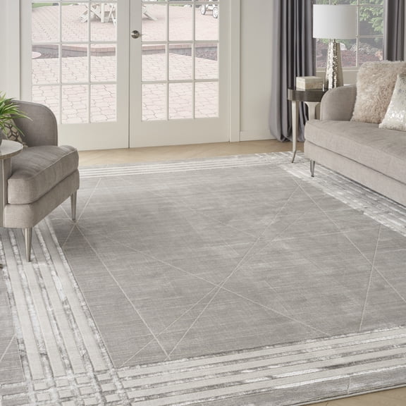 Nourison Desire Glam Grey Silver 9' x 12' Area Rug (9x12)