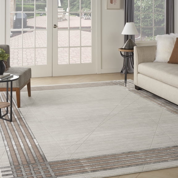 Nourison Desire Glam Ivory Silver 7'10" x 9'10" Area Rug (8x10)