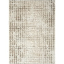 Nourison Dew Vintage Grid Indoor Area Rug Ivory Beige 7'10" x 9'10"