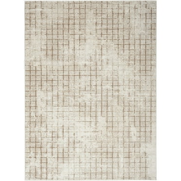 Nourison Dew Vintage Grid Indoor Area Rug Ivory Beige 7'10" x 9'10"