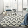 thumbnail image 1 of Nourison Diamond Trellis Shag DMT01 Ivory/Slate Indoor Area Rug - 5'3 x 7'10, 1 of 7