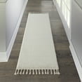 thumbnail image 1 of Nourison Diamond Trellis Shag Modern Solid Ivory Area Rug, 1 of 6