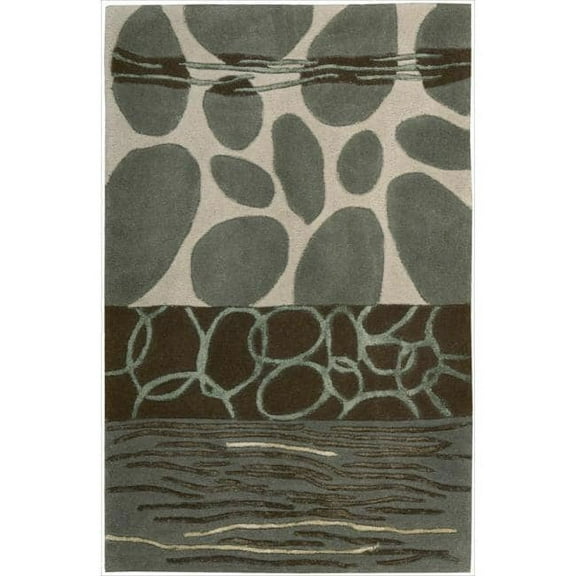Nourison Dimensions Hand-tufted Area Rug Multi 2' x 3' Latex Free Geometric,Abstract 2' x 3' Indoor,Accent,Handmade Brown Rectangle