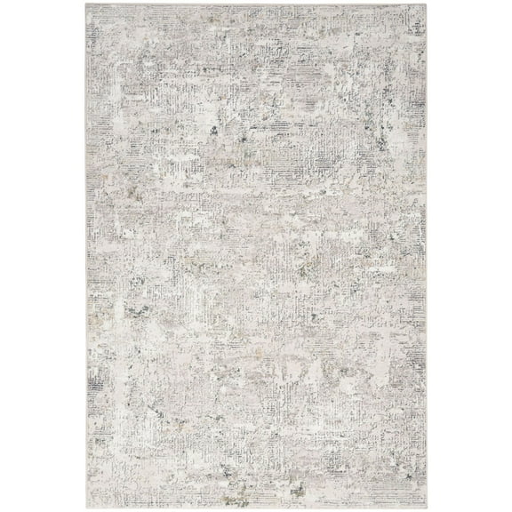 Nourison Distinctive Geometric Abstract Indoor Area Rug Ivory Grey Blue 7'10" x 9'10"