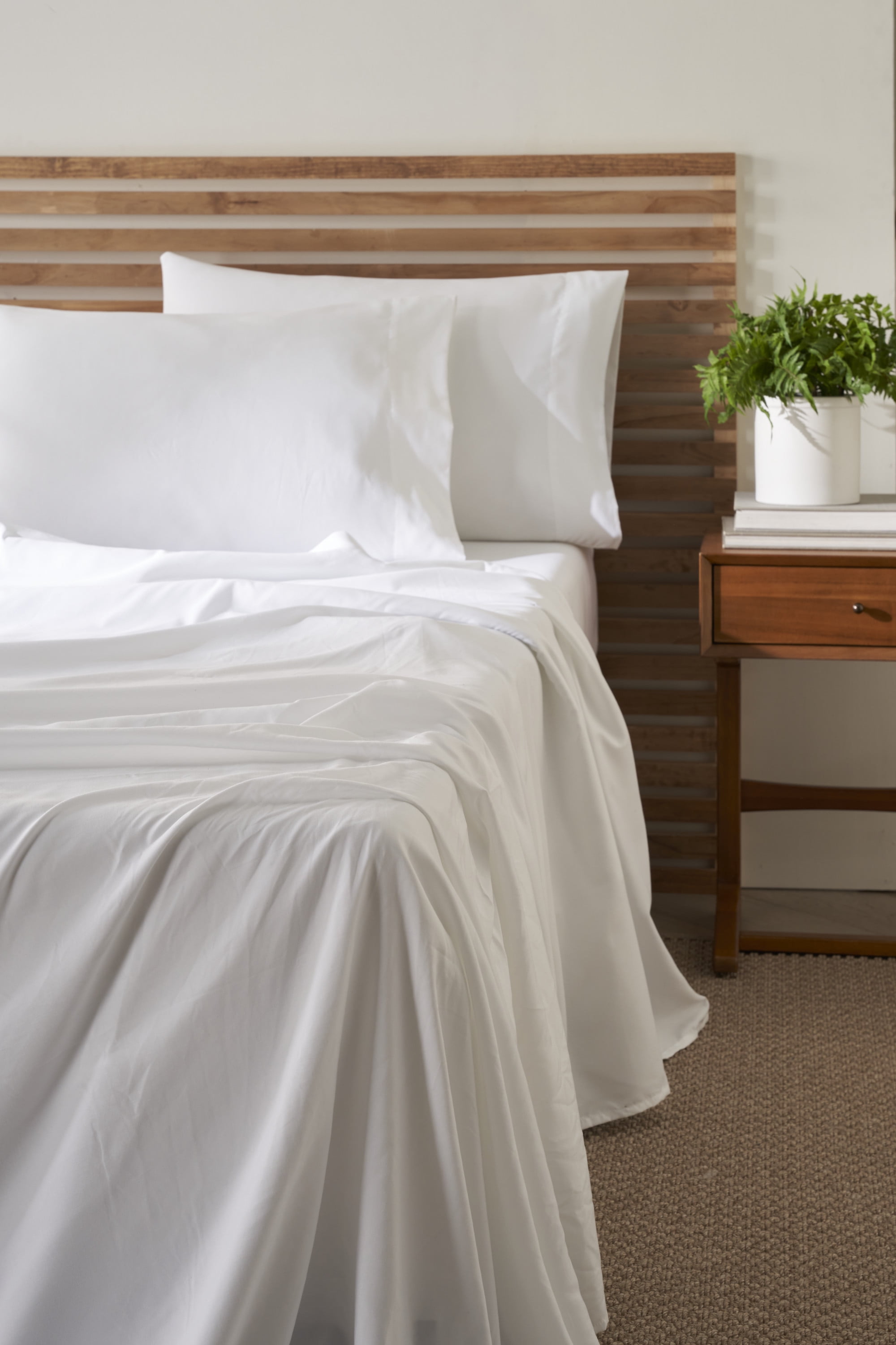 Nourison Dreamscape Solid White Queen 4piece Bedding Sheet Set