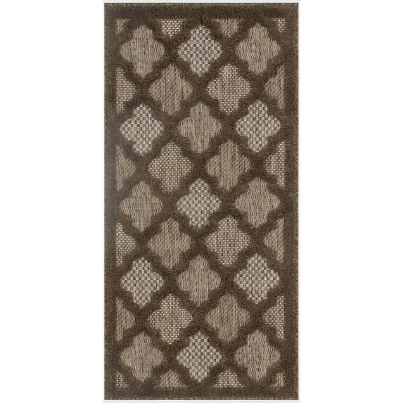 Nourison Easy Care Modern Indoor/Outdoor Brown 2' x 4' Area Rug (2x4)
