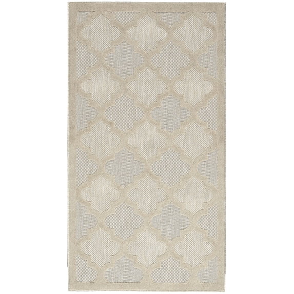 Nourison Easy Care Modern Indoor/Outdoor Cream 2' x 4' Area Rug (2x4)
